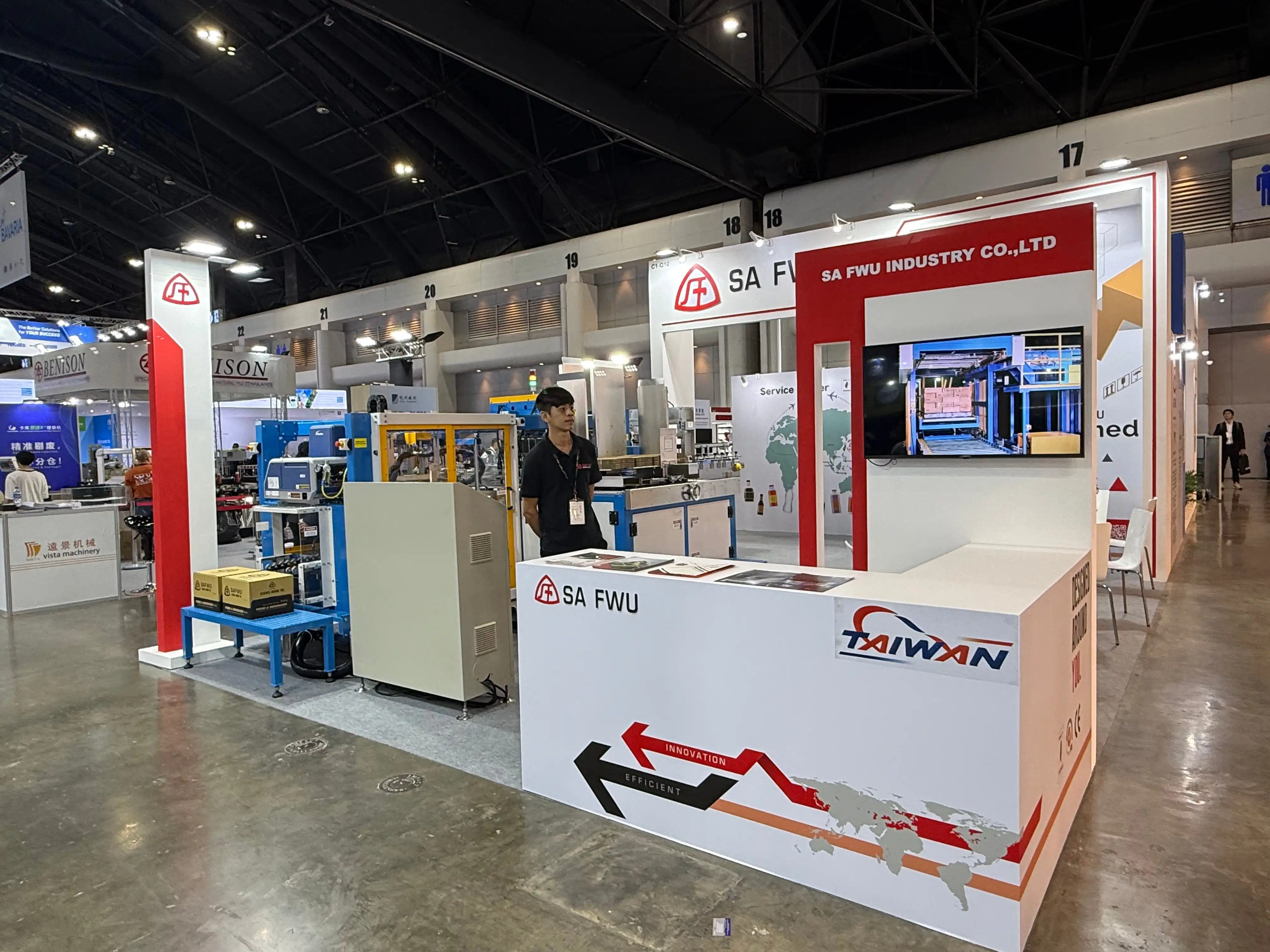 SA FWU showcasing its high-speed palletizing system at ProPak Asia 2026